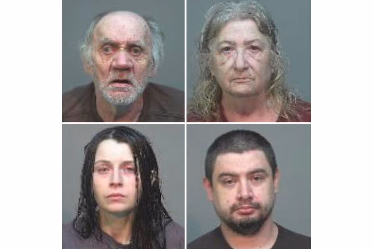 Mugshots of the four adults charged over the case. Clockwise starting at top left, Gary Siders Sr., Christine Siders, Elizabeth Siders and Gary Siders Jr.
