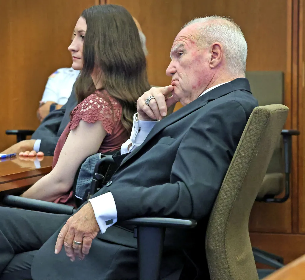 Attorney Kevin Reddington listens in a courtroom in Plymouth, Massachusetts.