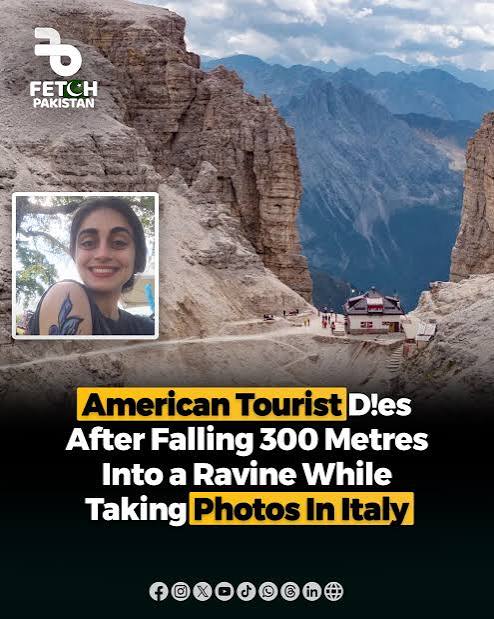 A 36-year-old American tourist, Michelle Alejandra Rubio-Leiva, d!ed after falling approximately 300 metres in Italy's Dolomites on October 17, 2026. She was hiking with her family near Forcella Pordo