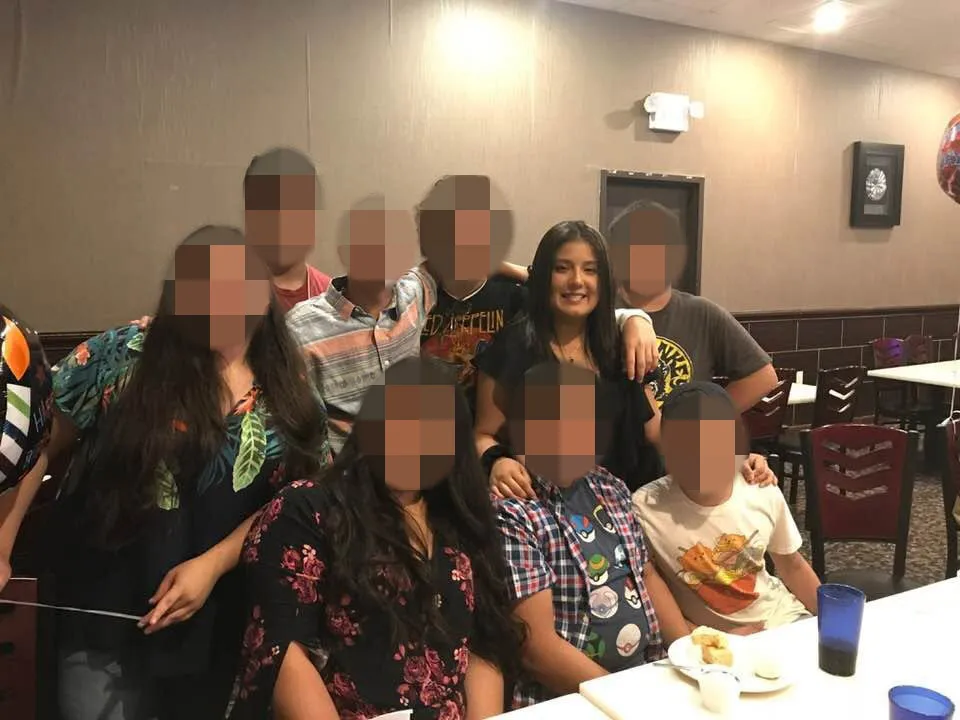 Pamela Cisneros pictured with her nieces and nephews.