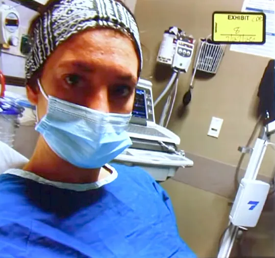 Lindsay Clancy in a selfie she took while hospitalized