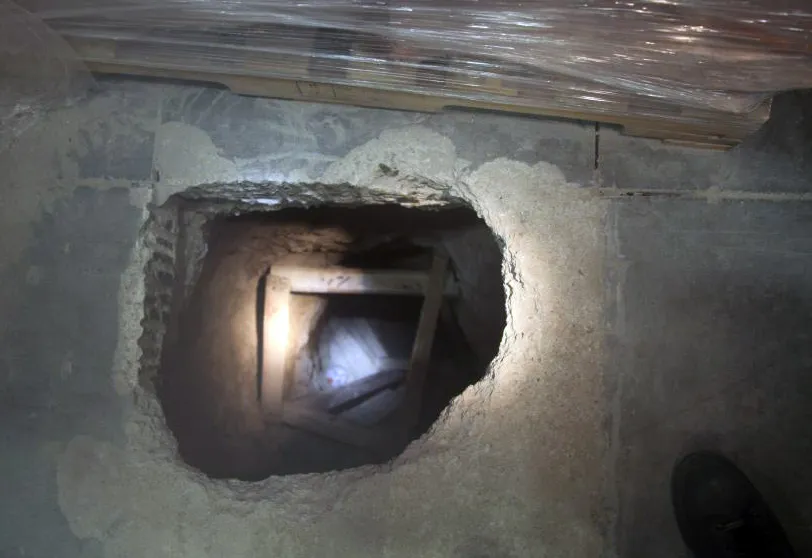 Entrance to a drug smuggling tunnel.