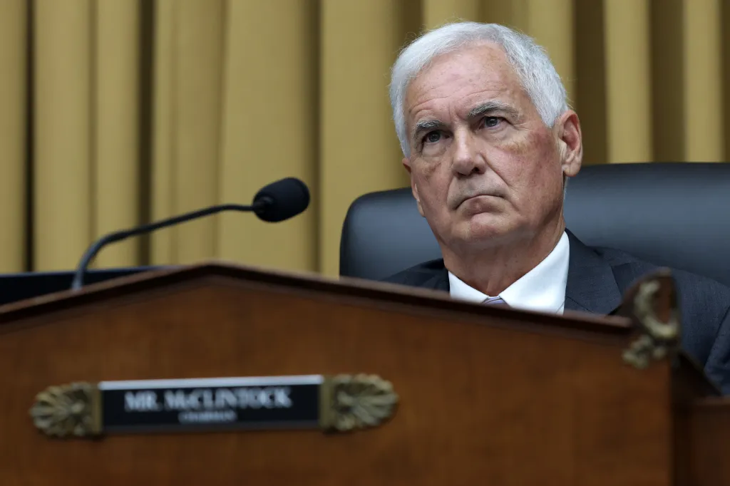 Chairman Rep. Tom McClintock listens during a hearing of the Subcommittee on Immigration Integrity, Security, and Enforcement.