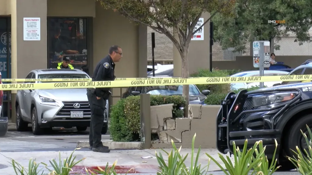 Police tape surrounds a crime scene in Arcadia, California, where a teenage girl was killed.