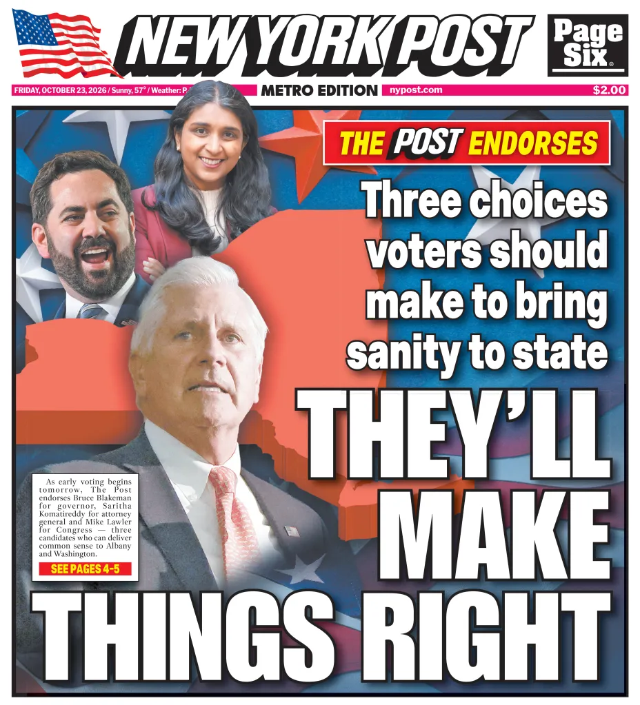 Bruce Blakeman endorsement NY Post