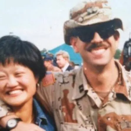 Terry Ward and his wife Laura together upon his return from Desert Storm.