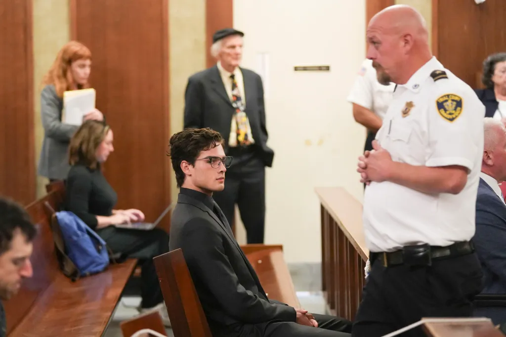 Braden Peters attends his arraignment in court.