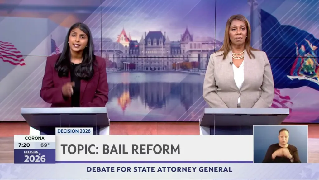 Saritha Komatireddy and Letitia James at the AG debate.