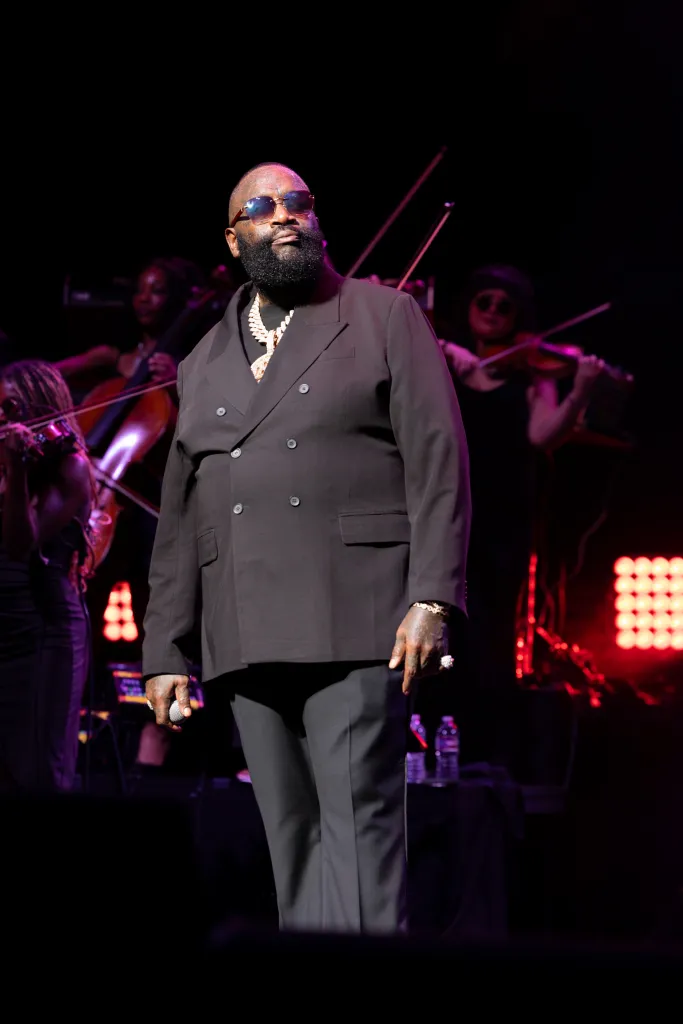 Rick Ross performs during the Rick Ross: Port Of Miami Orchestra Reunion Tour at Winspear Opera House on Saturday, August 22, 2026, in Dallas, Texas.